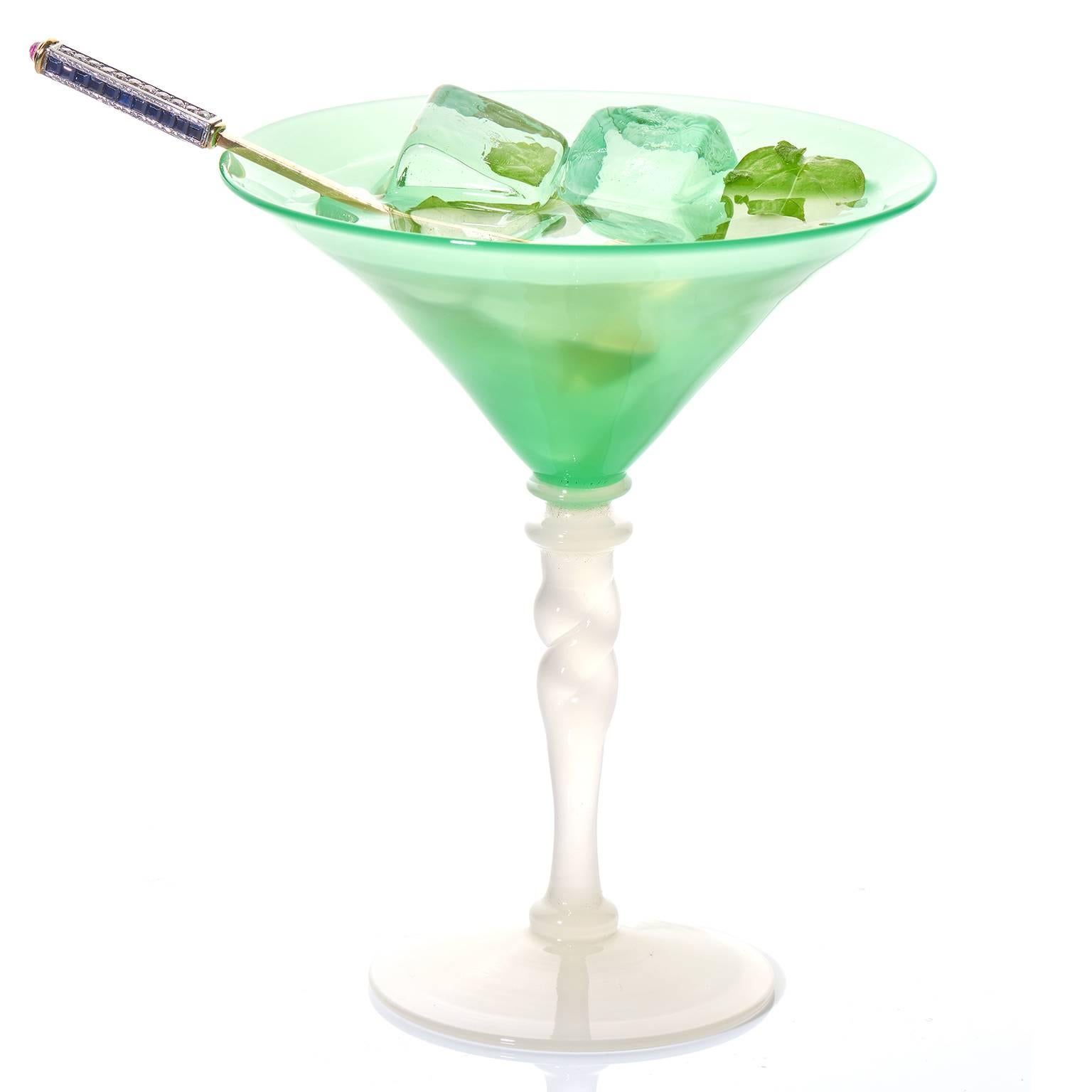 Steuben Art Deco Jade Grüne Martini-Gläser (amerikanisch) im Angebot