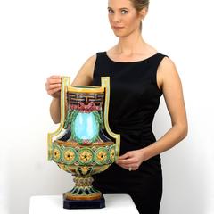 Enorme jarrón de mayólica Minton