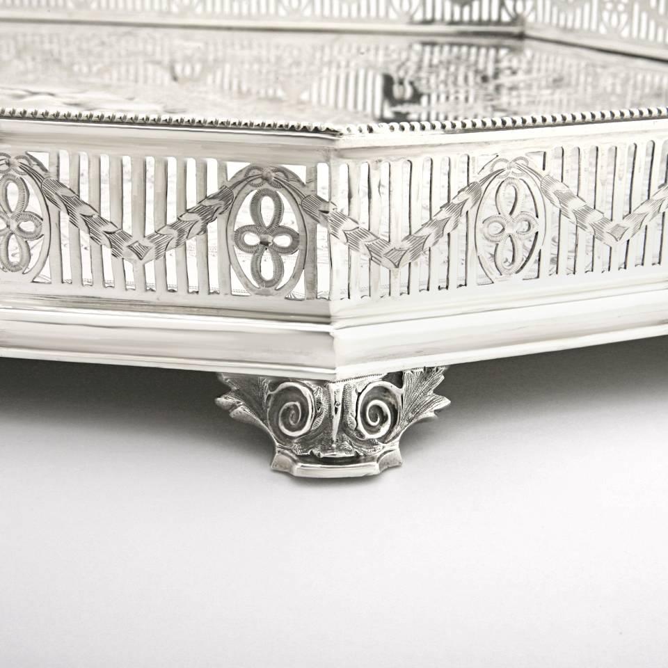 Massive Victorian Sterling Tray by Martin & Hall In Excellent Condition In Litchfield, CT