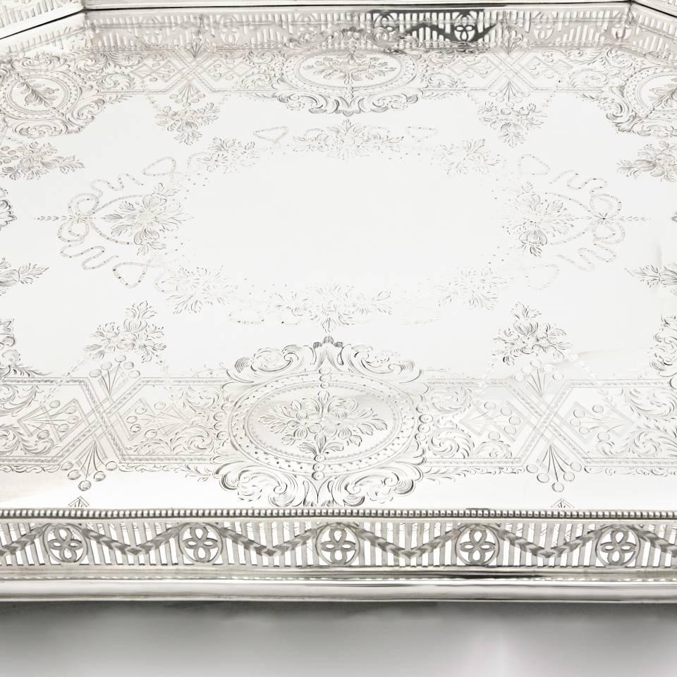 19th Century Massive Victorian Sterling Tray by Martin & Hall