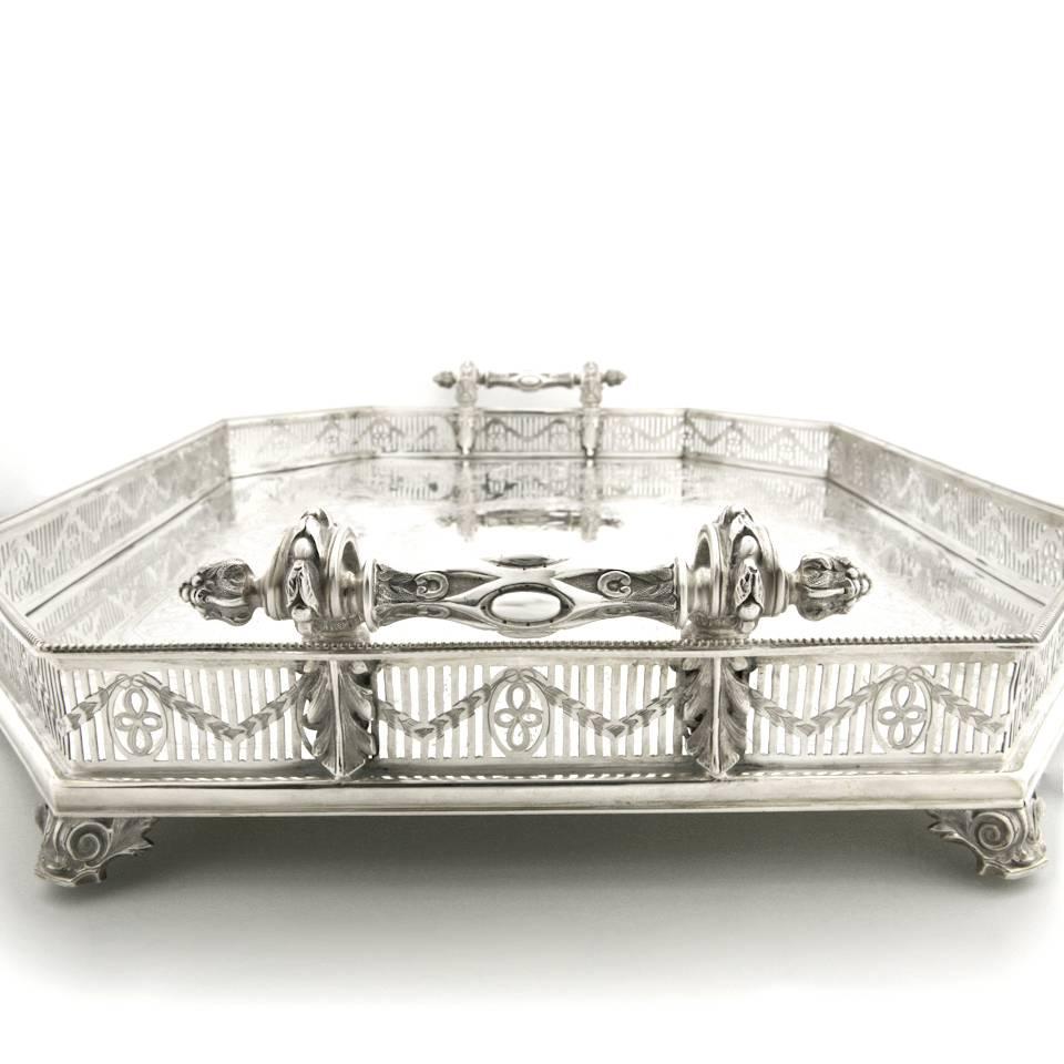 Massive Victorian Sterling Tray by Martin & Hall 3