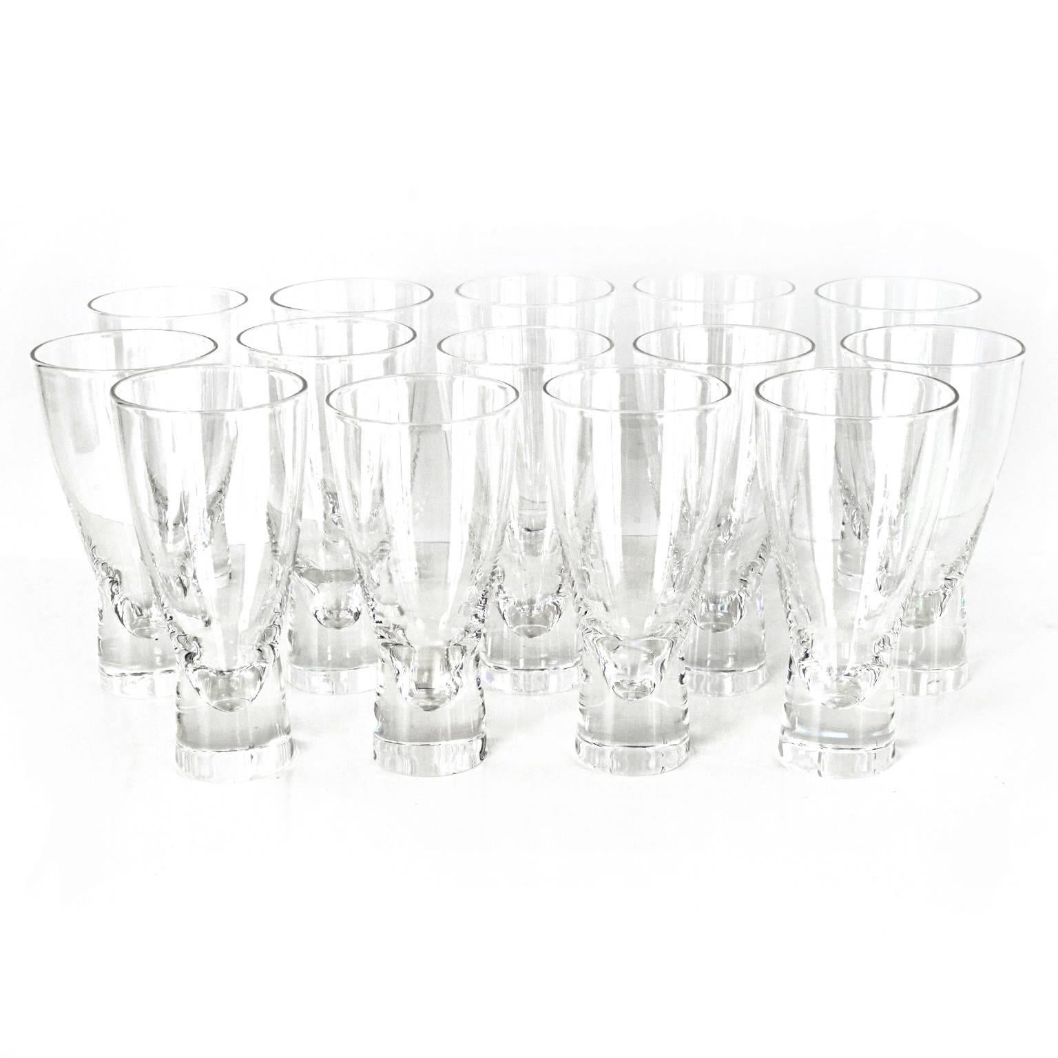 American Steuben Modernist Water Glasses by Donald Pollard Set of 14