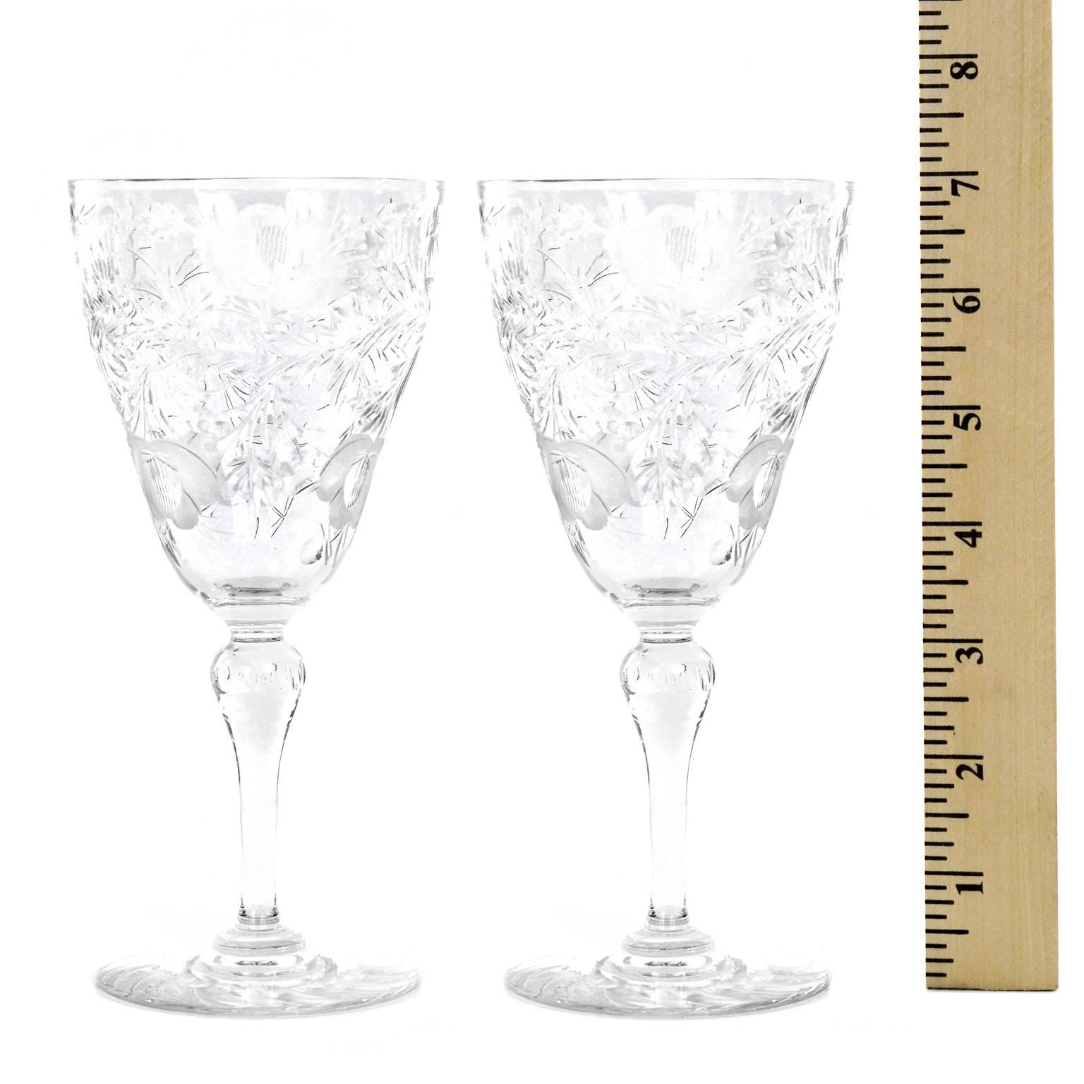 English Spectacular Set of 24 Thomas Webb Rock Crystal Water Goblets For Sale