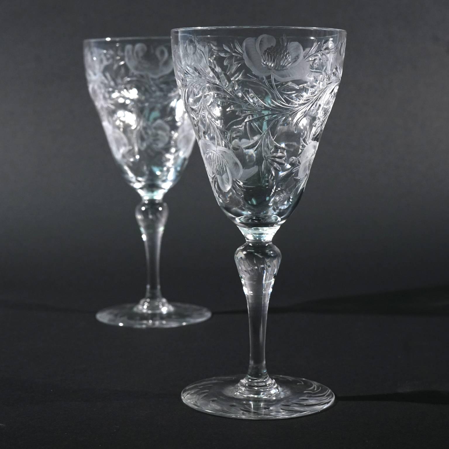 Spectacular Set of 24 Thomas Webb Rock Crystal Water Goblets For Sale 1