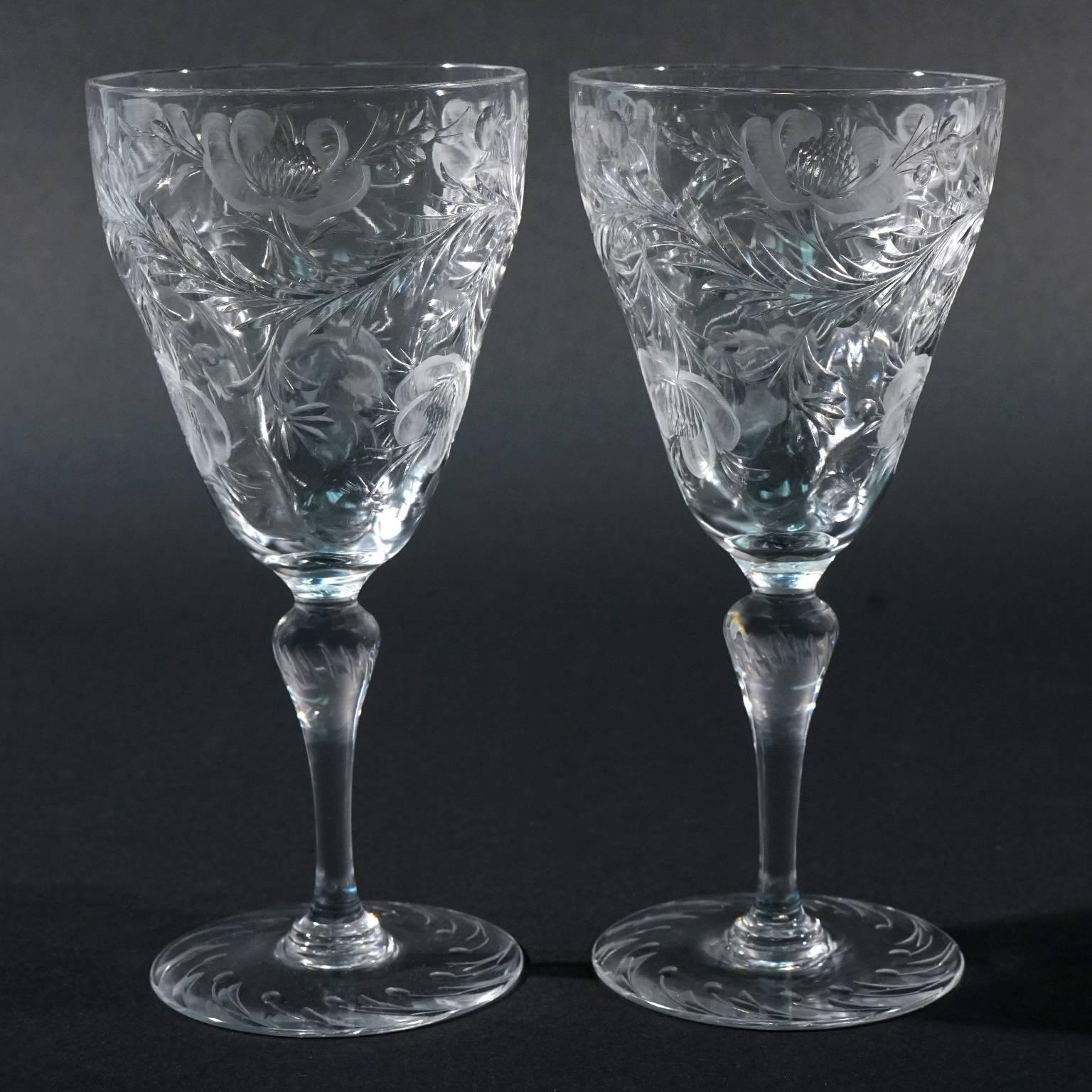 Spectacular Set of 24 Thomas Webb Rock Crystal Water Goblets For Sale 2