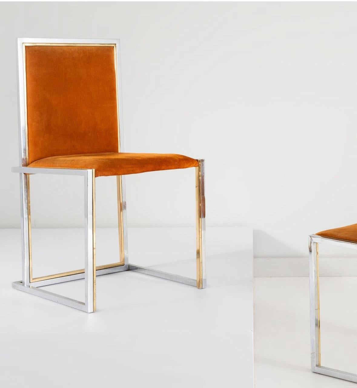 Mid-Century Modern Paire de chaises dans le style de Willy Rizzo en vente