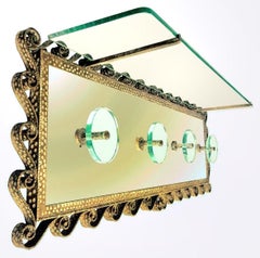Pierluigi Colli wall-mounted coat rack  for Cristal art gold 1950s 20th century.