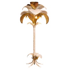Grand lampadaire sculptural italien en forme de palmier, laiton doré 1960