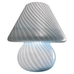 Murano Glass Table Lamp by Venini, Blue Mushroom Design, Italy 1969 XL