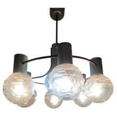 Nickel chandelier ''Doria'' 70s