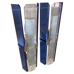 Vintage 1960s Fontana Arte Wall Sconces with Hand-Molded Glass