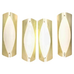 Max Ingrand Fontana Arte documented mod 2224 set of 4 wall sconces 1958'