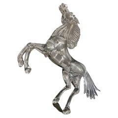 Murano glass transparent horse sculpture by Zanella Arnaldo 1980