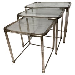 Italienische Satztische von Sandro Petti, Lucite und Glas, 1970er Jahre