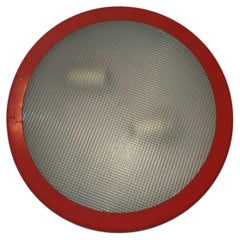 BBPR arteluce grupo lámpara de pared en metal rojo y vidrio esmerilado Italia