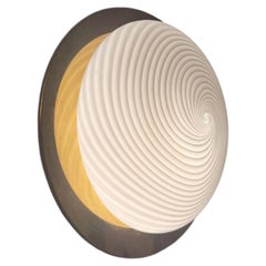 Murano Glass Wall Lamp by Paolo Venini, White Spiral Design, 1970