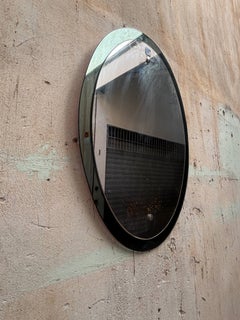 Miroir mural ovale de style « Mid-Century Modern » par Fontana Arte, années 1950