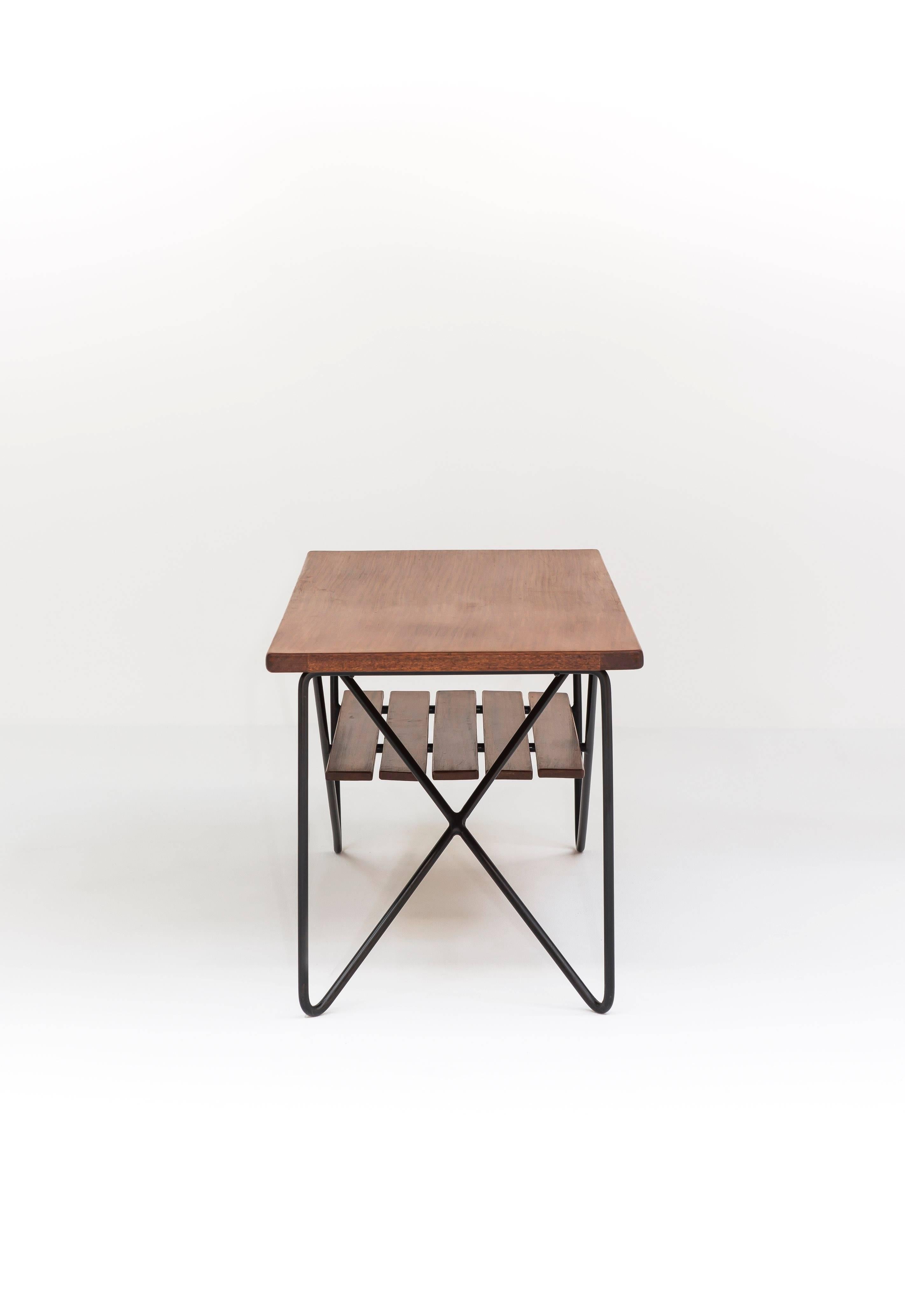 Metal Low Table GC52 by Rene-Jean Caillette, Charron Groupe 4 Edition, 1954 For Sale