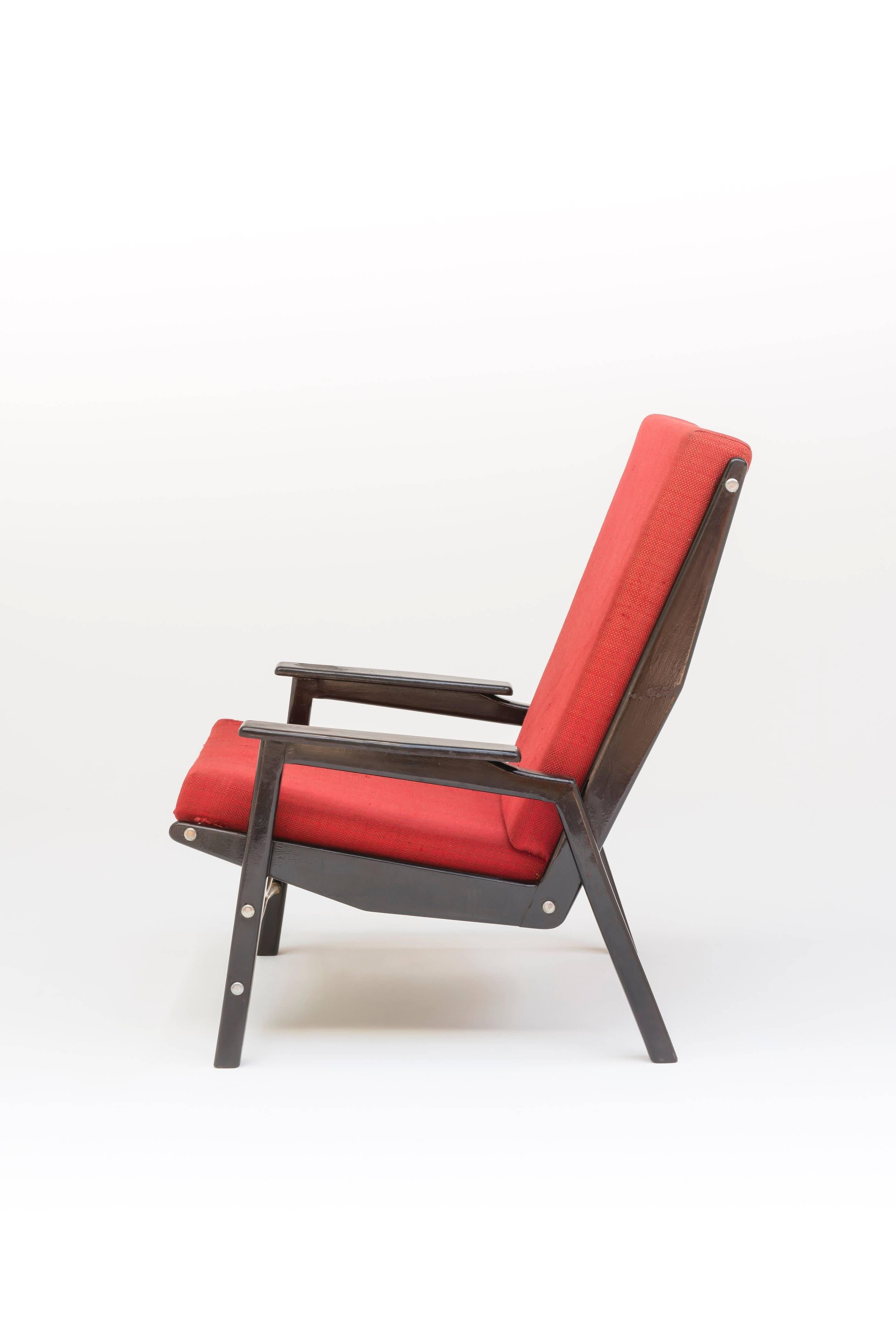 Lacquered Armchair by Rene-Jean Caillette, Airborne Edition, 1956 For Sale