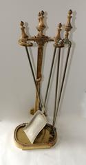 Wonderful French Gilt Bronze Fireplace Caldwell Five-Piece Fire Place Tool Set