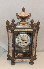 Wonderful French Louis XVI Enameled Cloisonne Ormolu Bronze Sèvres Mantle Clock