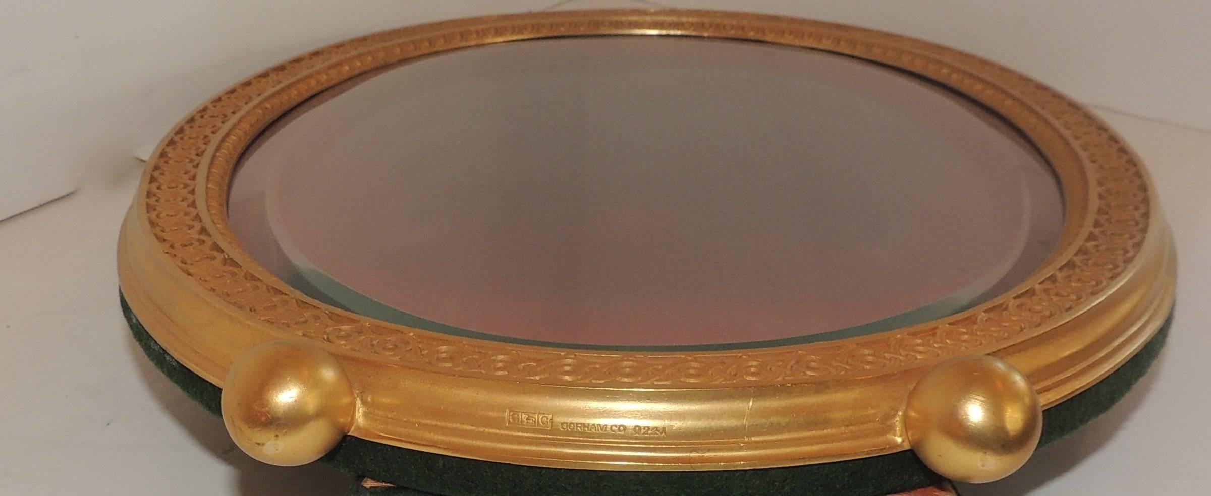 Mid-20th Century Wonderful Vintage Gorham Gold Gilt Dore Ormolu Beveled Glass Picture Frame  For Sale