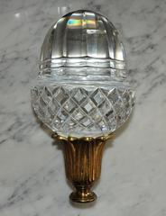 Grand Diamond Beveled Cut Crystal Gilt Doré Bronze Newell Post Banister Finial