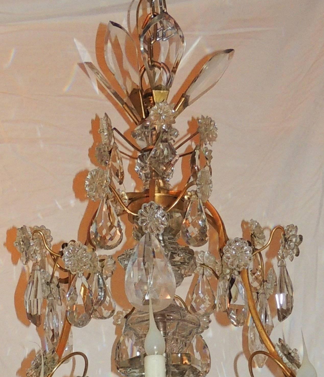 Großer französischer vergoldeter Dore-Bronze-Bergkristall-Kronleuchter mit neun Lichtern (Regency) im Angebot