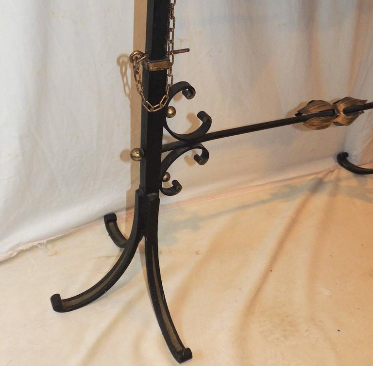 Wonderful French Wrought Iron Copper Gilt Tole Bird Bath Planter Swing