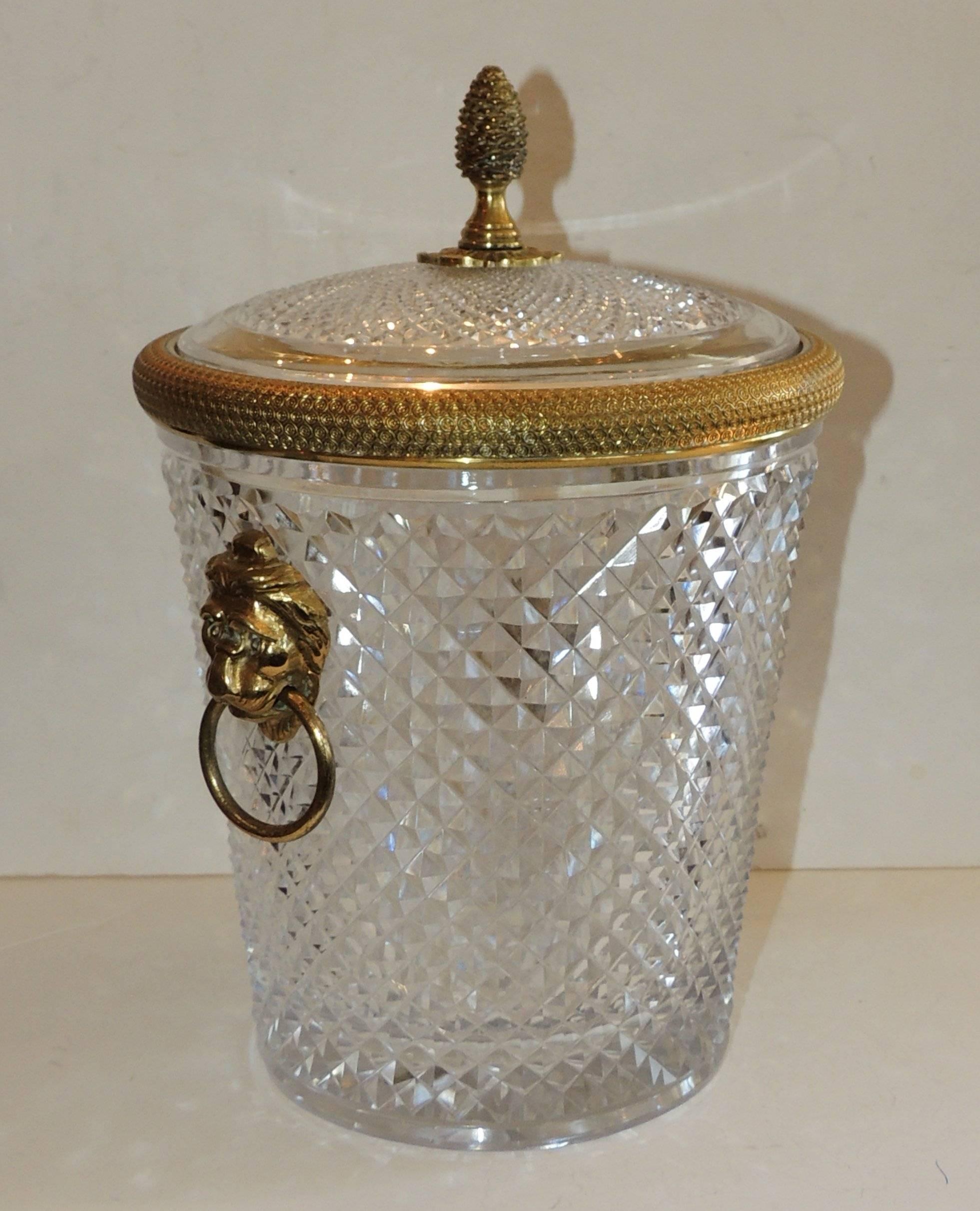 crystal ice bucket with lid