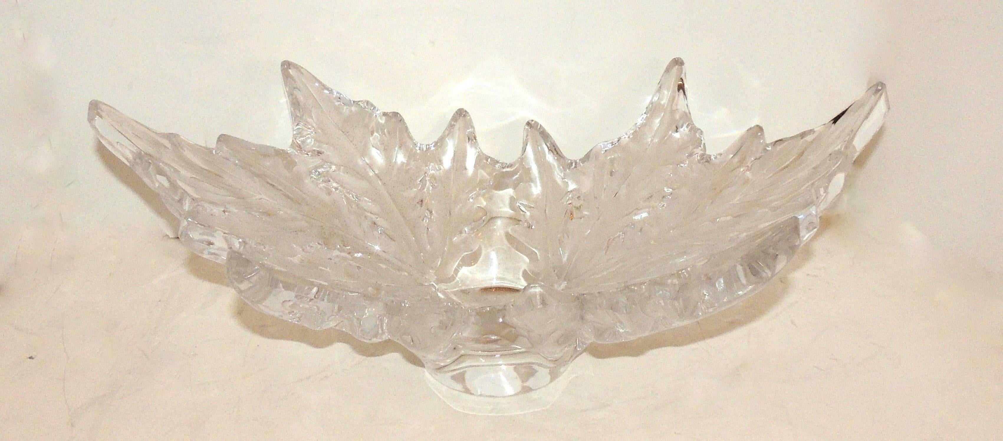 lalique bowl with leaves