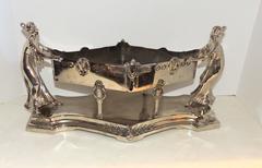Wonderful Art Deco Silver Plated WMF Lady Figural Centerpiece Planter Insert