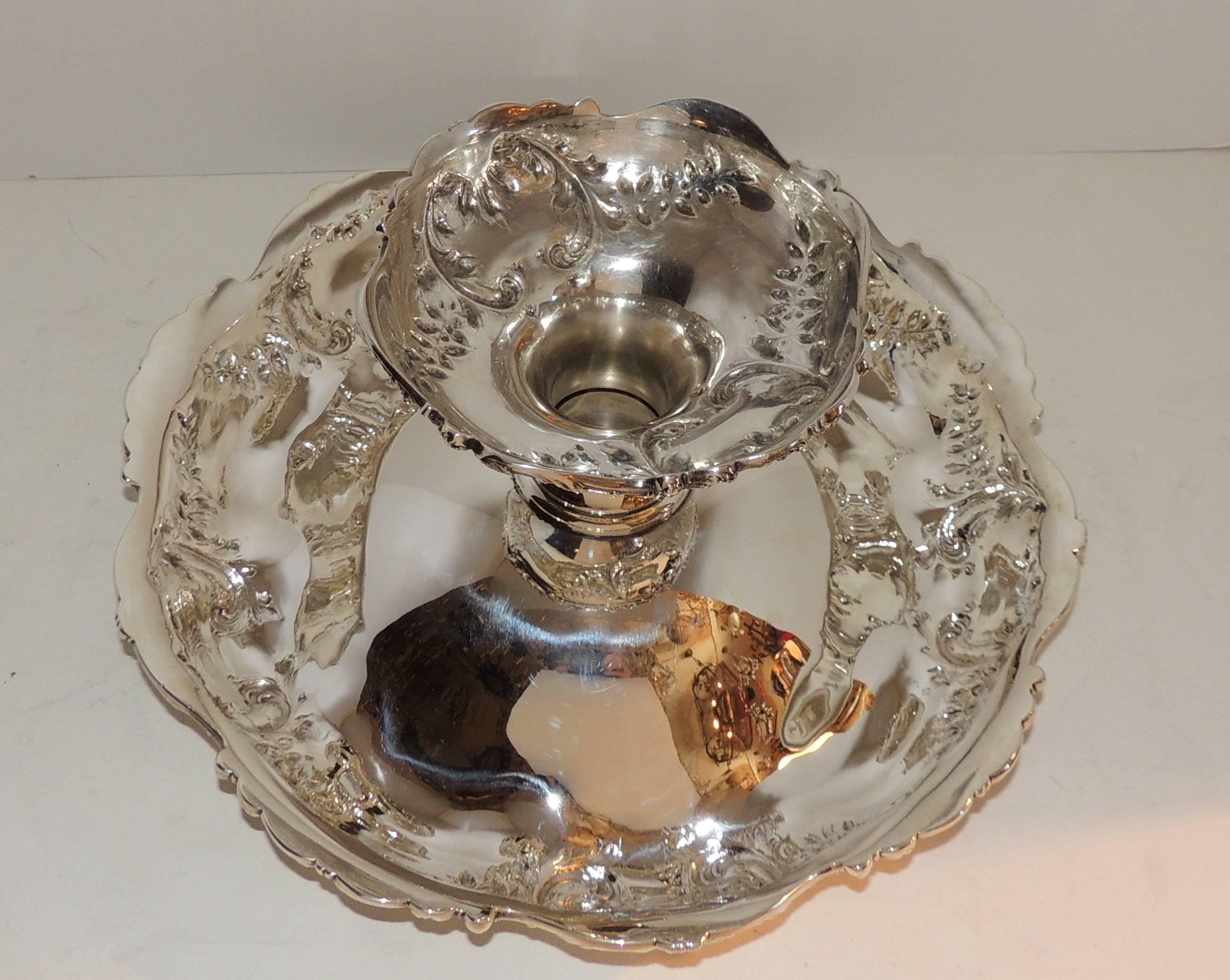 Etched Wonderful Bailey Banks & Biddle Co. Sterling Silver Pedestal Centerpiece Bowl For Sale