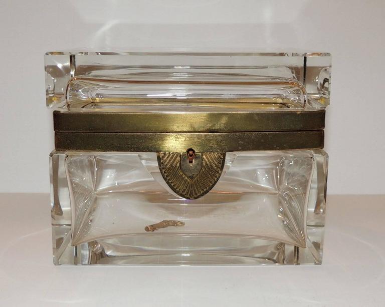 Wonderful French Deco Bronze Crystal Glass Ormolu Mounting Casket ...