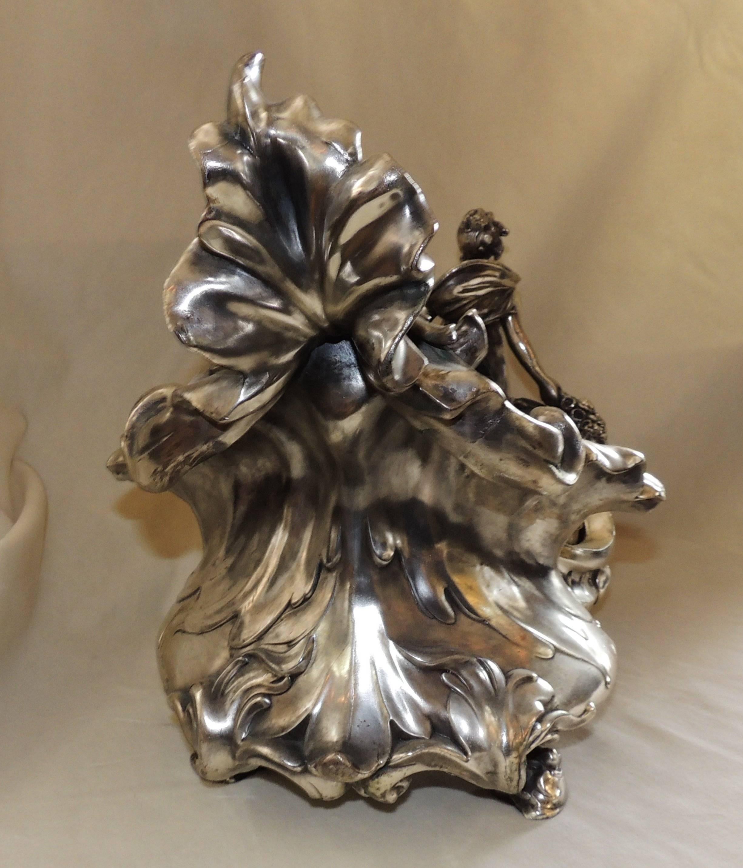 Early 20th Century Wonderful Signed Art Nouveau Deco WMF Silver Plate Planter Figueral Centrepiece