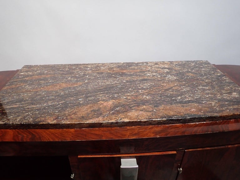 French Art Deco Marble U-Shaped Rosewood Buffet Side Board Dresser ...