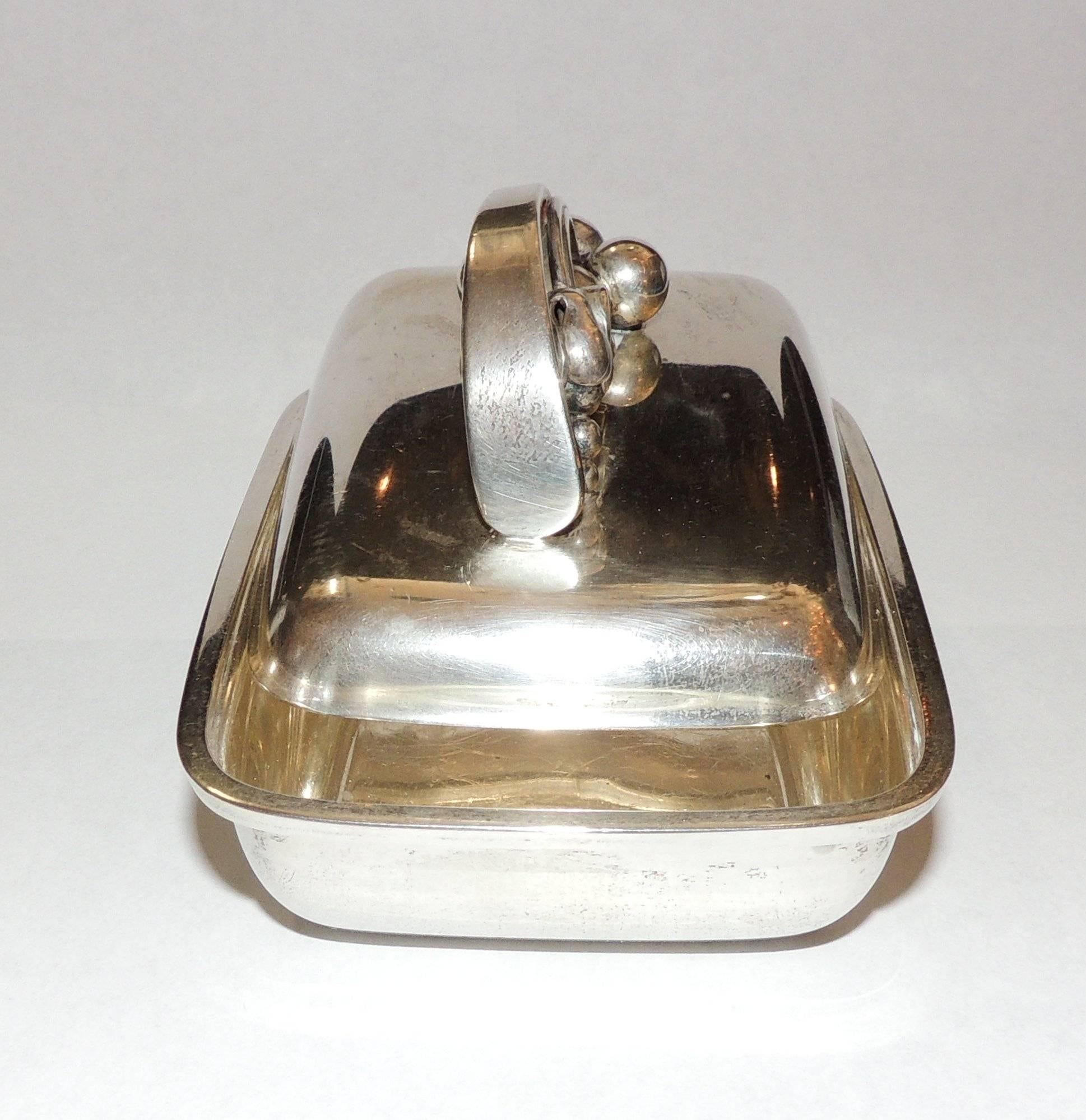 Mid-20th Century Wonderful Alfonse La Paglia Georg Jensen Sterling Silver Modernist Box Handle For Sale