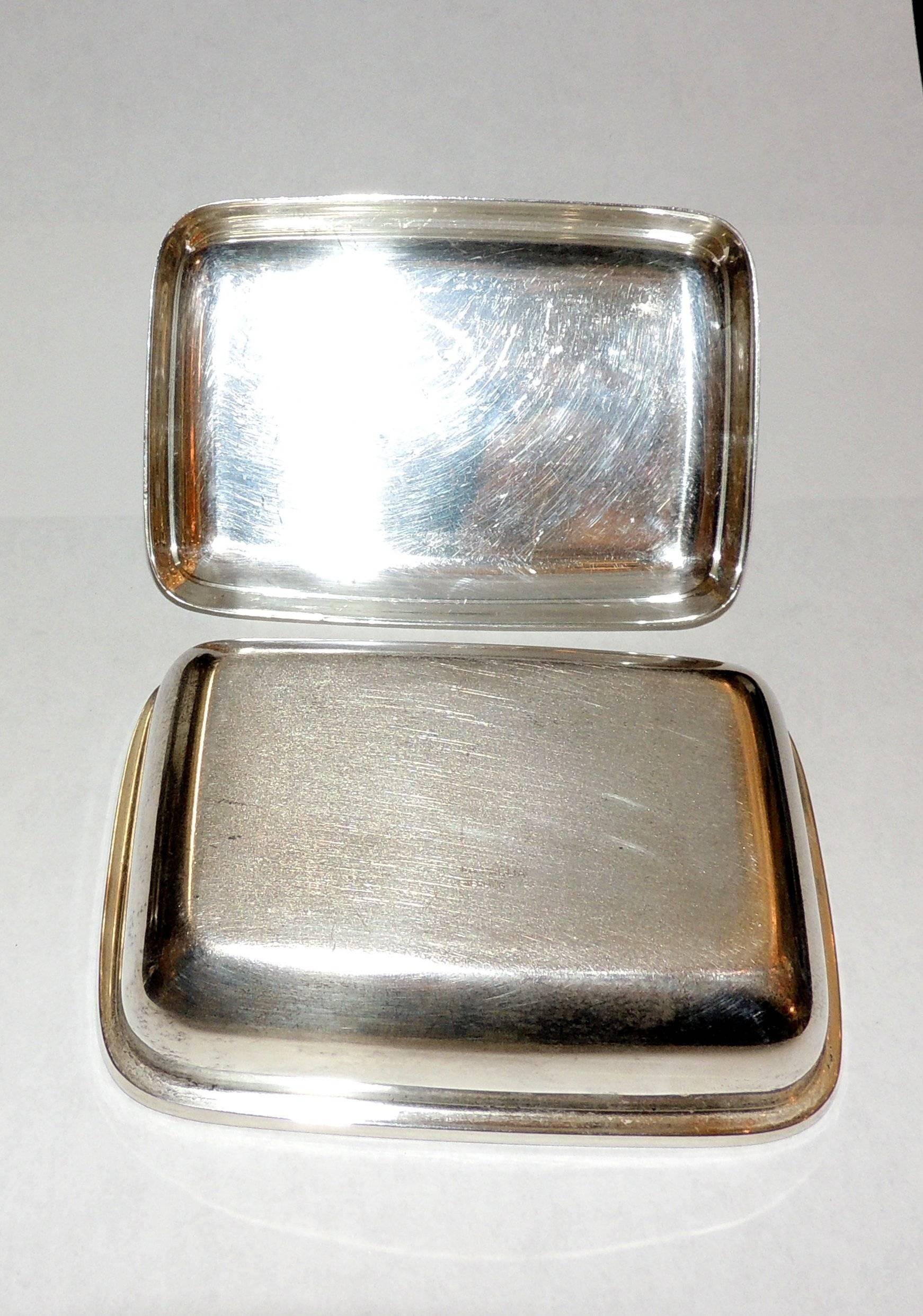 Wonderful Alfonse La Paglia Georg Jensen Sterling Silver Modernist Box Handle For Sale 3