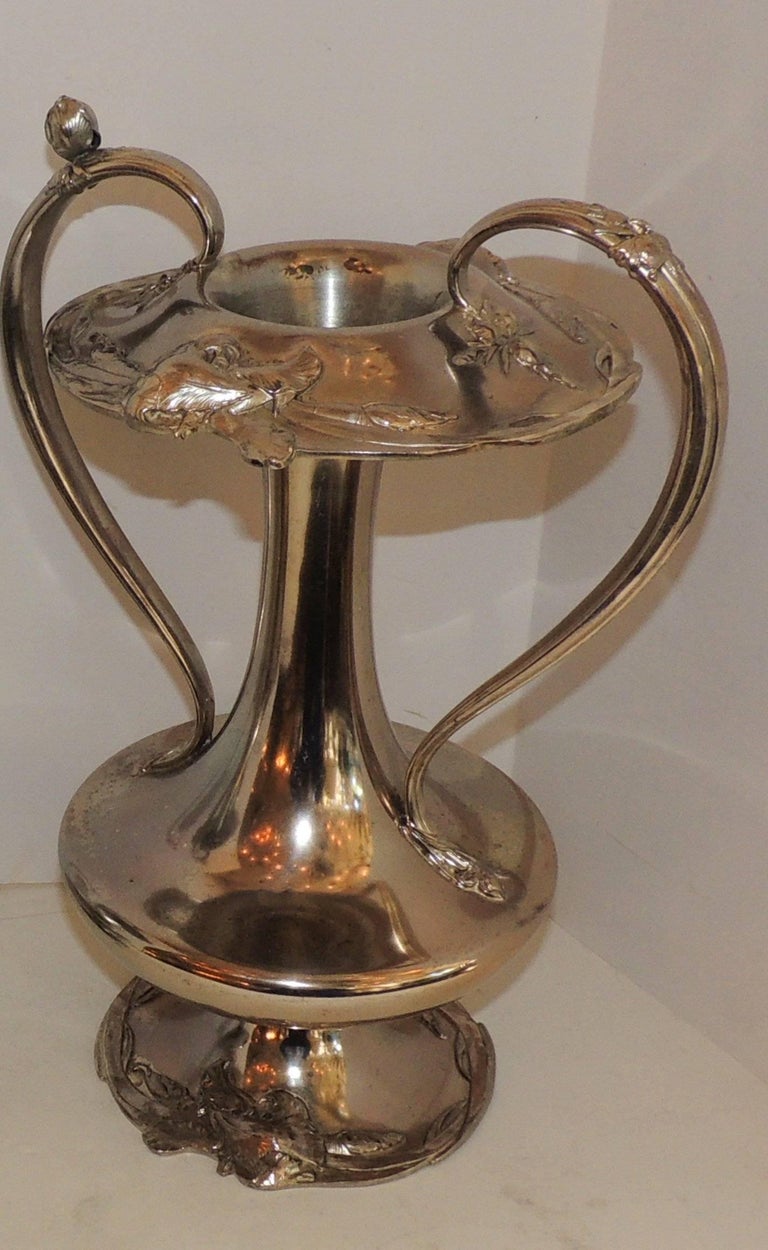 Large Pair of Reed and Barton Art Nouveau Silver Plate Urn Handle Vases WMF Urns For Sale at 1stDibs