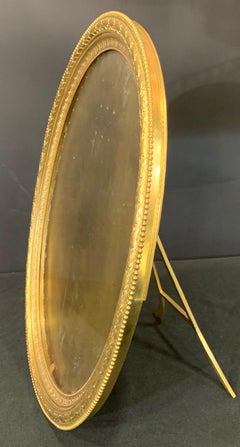 Wonderful French Large Oval Bronze Ormolu Garland Embossed Picture Frame