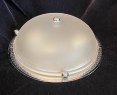 Vaughan Regency Greek Key in nichel lucido con vetro smerigliato per montaggio ad incasso