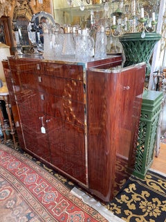 Wonderful Ralph Lauren Rosewood Polished Nickel Duke Bar Liquor Cabinet Server