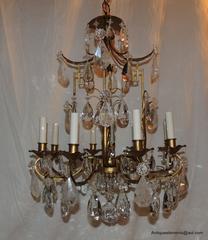 Outstanding Bagues French Rock Crystal Gilt Chinoiserie Pagoda Form Chandelier