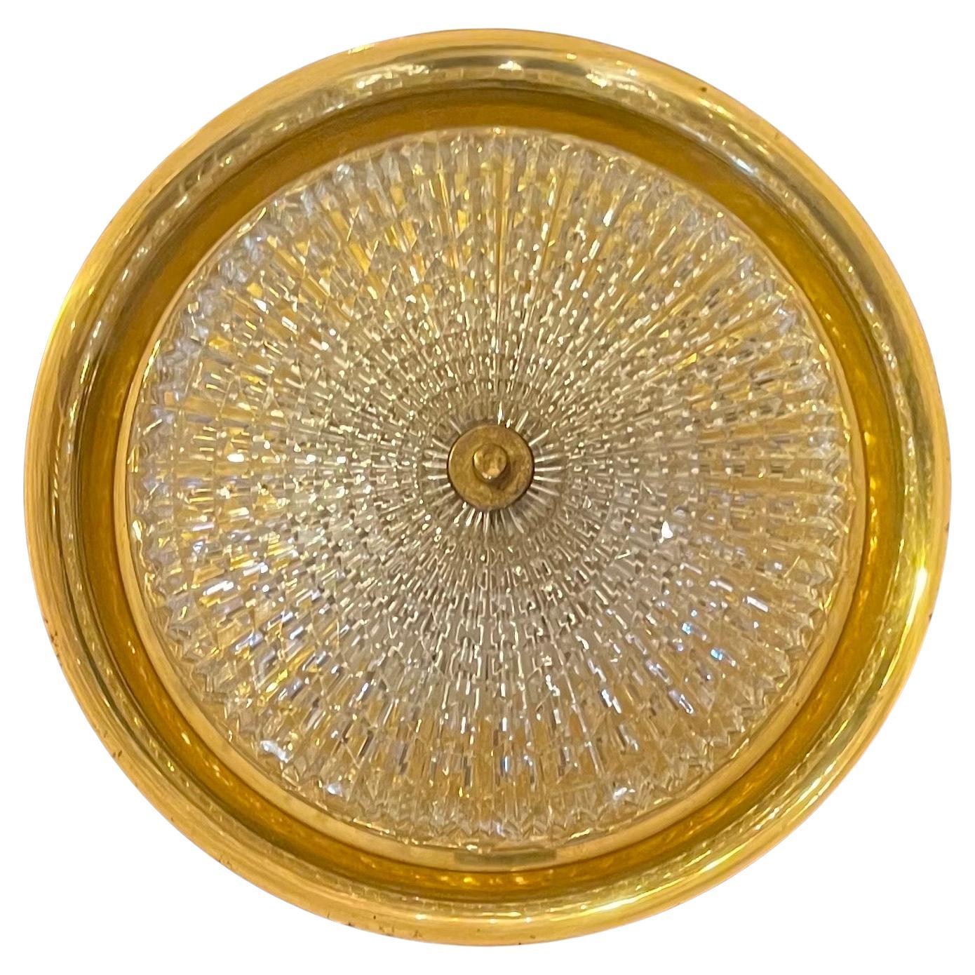 Wonderful Mid-Century Modern Carl Fagerlund Brass Glass Flush Mount Fixture