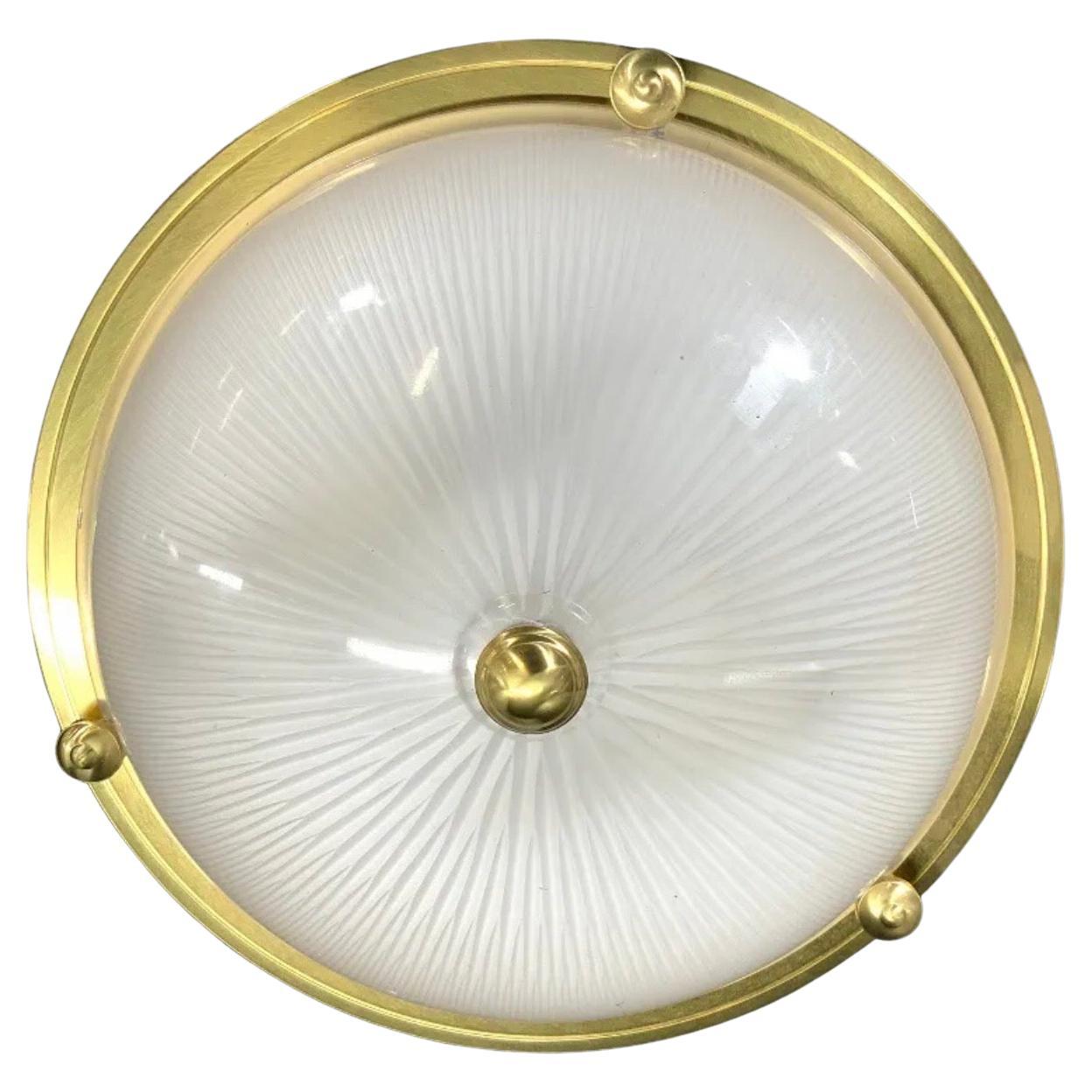 Vaughan Vaughan Regency Brass Star Glass Crystal Flush Mount Fixture For Sale