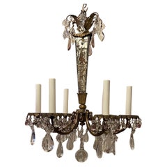 Wonderful Bagues Chinoiserie Mirrored Amethyst Crystal Chandelier Light Fixture