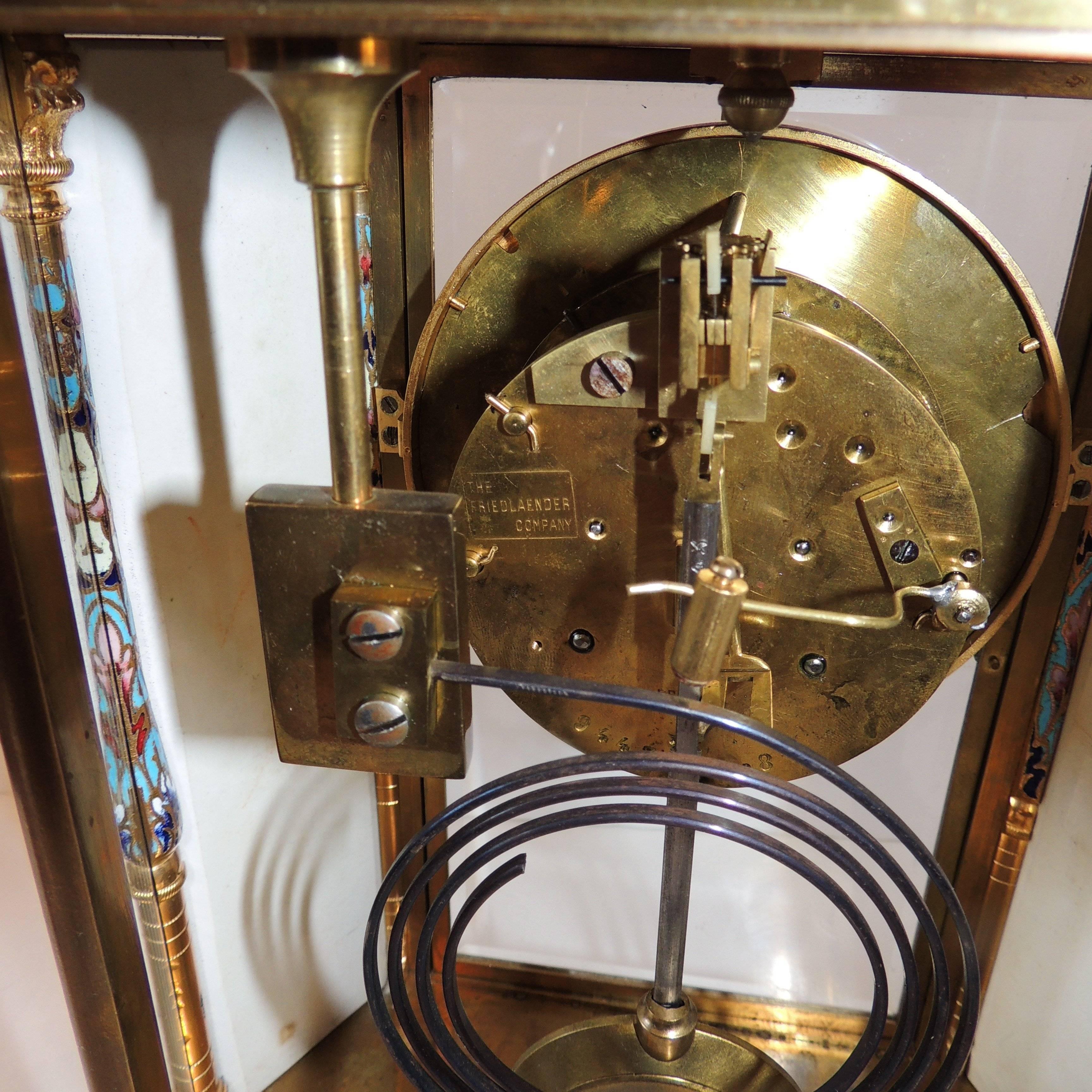 Fine French 19th Century Louis XVI Enameled Ormolu Bronze SèVres Mantle Clock 6