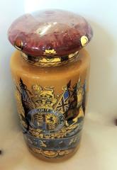 Wonderful Vintage Pharmacy Blown Glass Apothecary Jar Reverse Hand-Painted