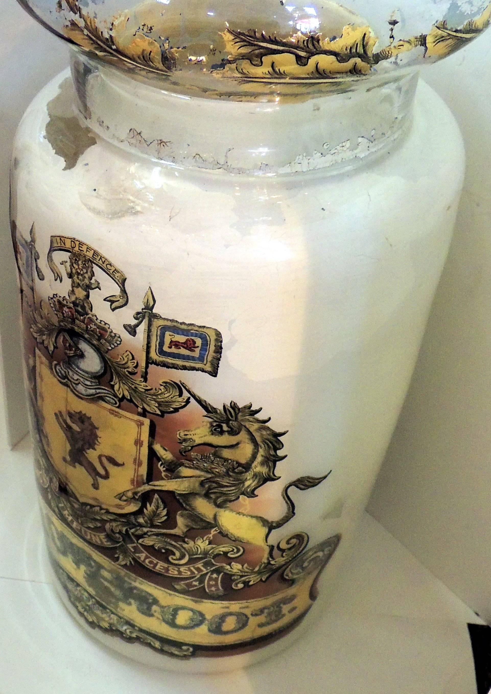 Wonderful Vintage White Pharmacy Blown Glass Apothecary Jar 1