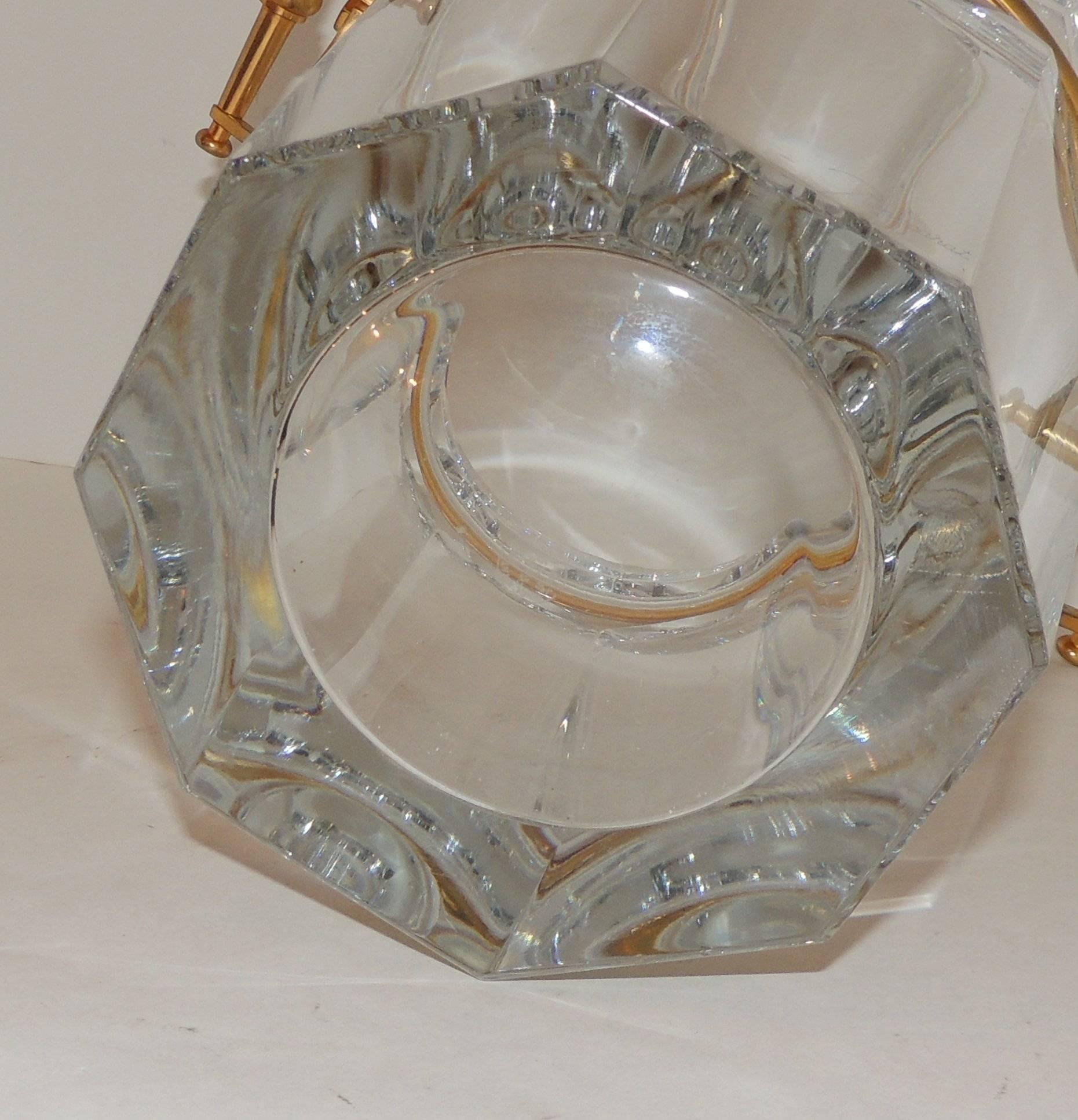 Late 20th Century Wonderful French Signed Baccarat Crystal Champagne Ice Bucket Gilt Bronze Handle